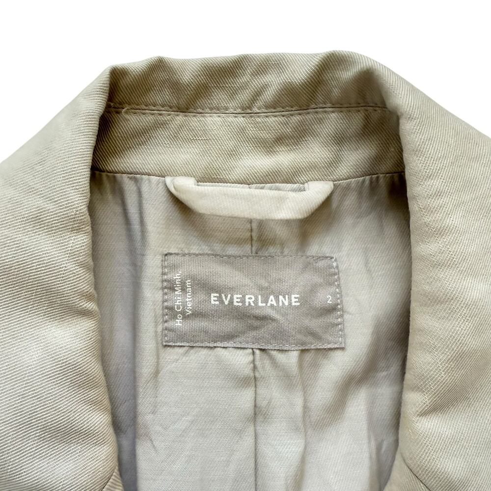 Everlane Khaki The Oversized Blazer In Linen Blend Size 2 - Picture 5 of 6